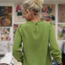 Blouse Fantine - Viscose lin - Vert prairie - Quintessence