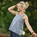 Blouse Florence – Coton vichy marine - Quintessence