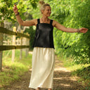 Blouse Florence – Double gaze de coton noire - Quintessence