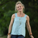 Blouse Florence – Lin chiné bleu doux - Quintessence