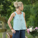 Blouse Florence – Lin chiné bleu doux - Quintessence