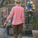 Blouse Isabeau - double gaze de coton chiné fraise - Quintessence