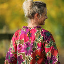 Blouse Janelle – Satin de coton fleuri Toscane - Quintessence