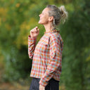 Blouse Janelle – tartan automnal en coton - Quintessence