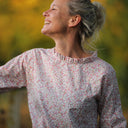 Blouse Janelle - voile de coton fleuri rose tendre - Quintessence