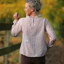 Blouse Janelle - voile de coton fleuri rose tendre - Quintessence