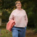 Blouse Janelle - voile de coton fleuri rose tendre - Quintessence