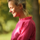 Blouse Janelle – Voile de coton fuchsia plumetis rose - Quintessence