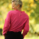 Blouse Janelle – Voile de coton fuchsia plumetis rose - Quintessence