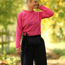 Blouse Janelle – Voile de coton fuchsia plumetis rose - Quintessence