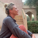 Blouse Janelle – Voile de coton gris plumetis rose - Quintessence