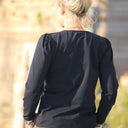 Blouse Lalou jersey de coton noir - Quintessence