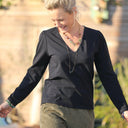 Blouse Lalou jersey de coton noir - Quintessence