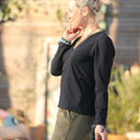 Blouse Lalou jersey de coton noir - Quintessence