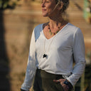 Blouse Lalou jersey de viscose blanc pailleté - Quintessence