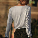 Blouse Lalou jersey de viscose blanc pailleté - Quintessence