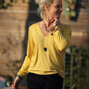 Blouse Lalou jersey de viscose jaune pailleté - Quintessence