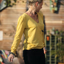 Blouse Lalou jersey de viscose jaune pailleté - Quintessence