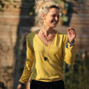 Blouse Lalou jersey de viscose jaune pailleté - Quintessence