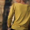 Blouse Lalou jersey de viscose jaune pailleté - Quintessence