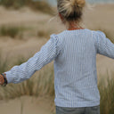 Blouse Léocadie - double gaze de coton rayé bleu/blanc - Quintessence