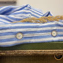 Blouse Léocadie - double gaze de coton rayé bleu/blanc - Quintessence