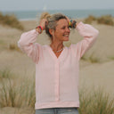 Blouse Léocadie - double gaze de coton rose poudré - Quintessence