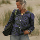 Blouse Léocadie - Ikat violet/kaki - Quintessence