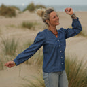 Blouse Léocadie - jean de coton bleu - Quintessence