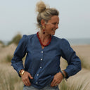 Blouse Léocadie - jean de coton bleu - Quintessence