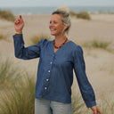 Blouse Léocadie - jean de coton bleu - Quintessence