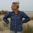 Blouse Léocadie - jean de coton bleu - Quintessence