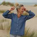 Blouse Léocadie - jean de coton bleu - Quintessence