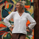 Blouse Léocadie - triple gaze de coton blanche - Quintessence