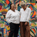 Blouse Léocadie - voile de coton figue plumetis rose - Quintessence