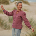 Blouse Léocadie - voile de coton figue plumetis rose - Quintessence