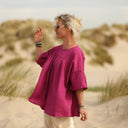 Blouse Léopoldine - double gaze de coton bougainvilier - Quintessence