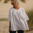 Blouse Léopoldine - double gaze de coton feuillage mordoré - Quintessence