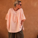 Blouse Léopoldine - Gaze légère à double structure nude - Quintessence