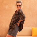 Blouse Léopoldine - viscose Batik marine/camel - Quintessence