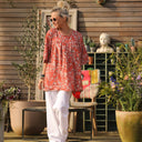 Blouse Léopoldine - viscose bouquet grenadine - Quintessence