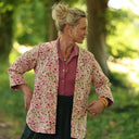 Blouse Lueur — Double gaze de coton brodée framboise - Quintessence