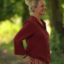 Blouse Lueur — Double gaze de coton grenat - Quintessence