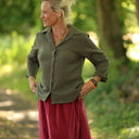 Blouse Lueur — Double gaze de coton vert ortie - Quintessence