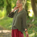 Blouse Lueur — Double gaze de coton vert ortie - Quintessence