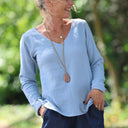 Blouse Lylou double gaze de coton bleu doux - Quintessence