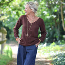 Blouse Lylou double gaze de coton chocolat - Quintessence