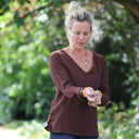 Blouse Lylou double gaze de coton chocolat - Quintessence