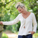 Blouse Lylou double gaze de coton ivoire - Quintessence