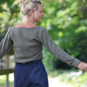 Blouse Lylou double gaze de coton kaki - Quintessence